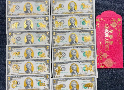 Tiền 2 USD Mạ Vàng 12 Con Giáp